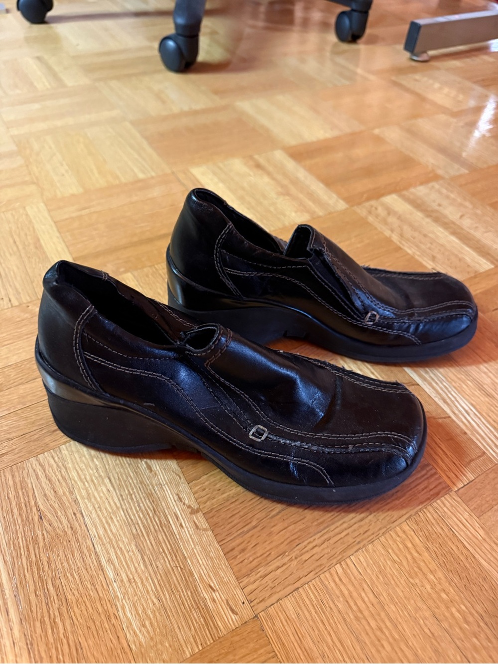 Also Black Leather Slip-On Womens’s Shoes